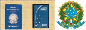 O antigo passaporte, o novo passaporte e o Brasão da República - Símbolo Nacional sequestrado pelo governo Dilma...