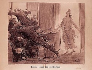 Daumier e a fuga dos ministros ante a luz da República
