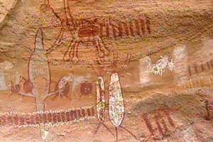 Pinturas rupestres da Serra da Capivara - indícios de ocupação humana anterior à última era glacial (foto FUMDHAM)
