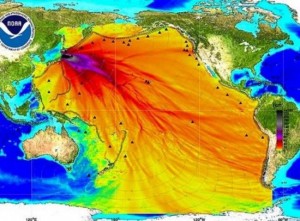 Radiação de Fukushima e sua expansão detectada pelo Satélite NOAA (US National Oceanic and Atmospheric Administration)
